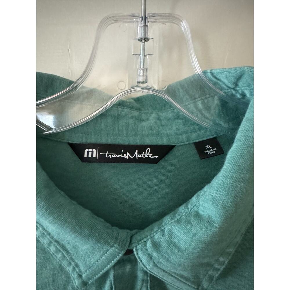 Travis Matthew Mens Golf Polo Teal Green Size XL 100% Pima Cotton Lightweight - Picture 3 of 8